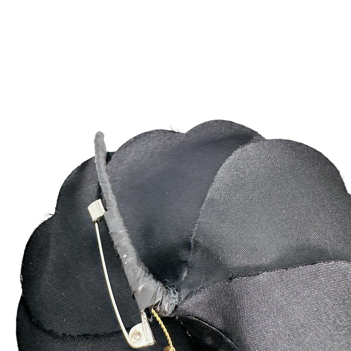 CHANEL Brooch Nylon black Camelia