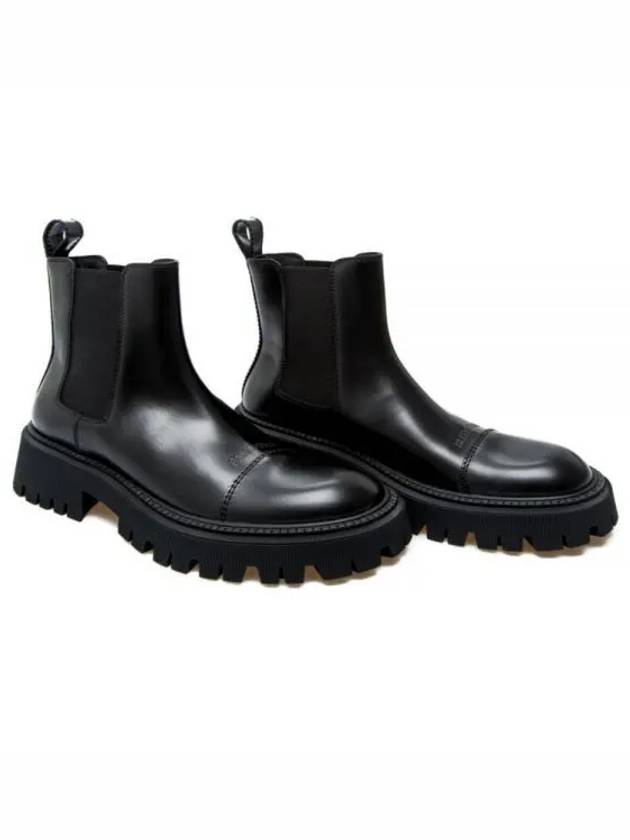 Luxury Balenciaga Trending 2025 Tractor Leather Chelsea Boots Black