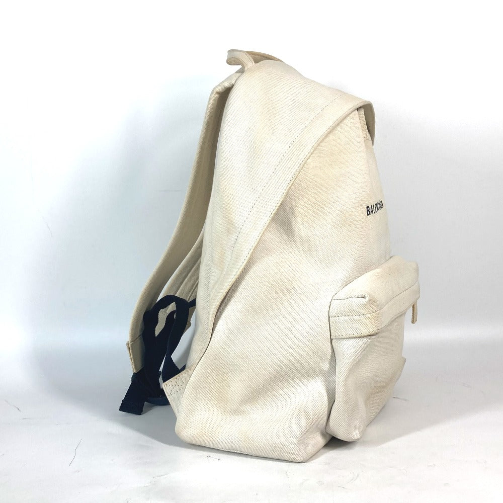 BALENCIAGA Backpack 552374 canvas white Everyday logo