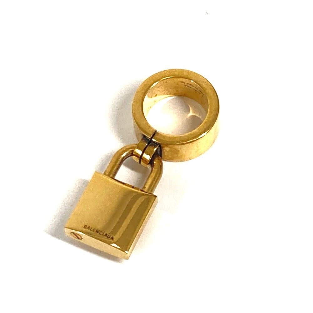 BALENCIAGA Ring metal gold Padlock logo 52