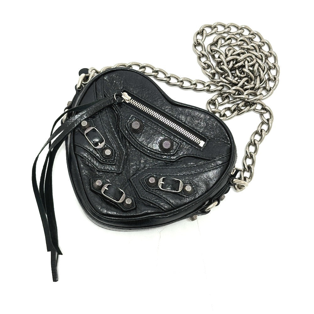 BALENCIAGA Shoulder Bag 722781 leather black Luca Goal Heart