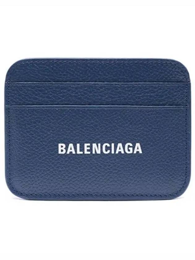 Luxury Balenciaga Trending 2025 Grainy Leather Cash Card Holder  Navy