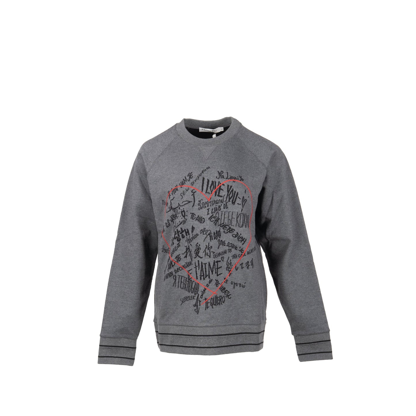 Dior Size 38 Dior Amour Graffiti Sweatshirt Cotton Grey