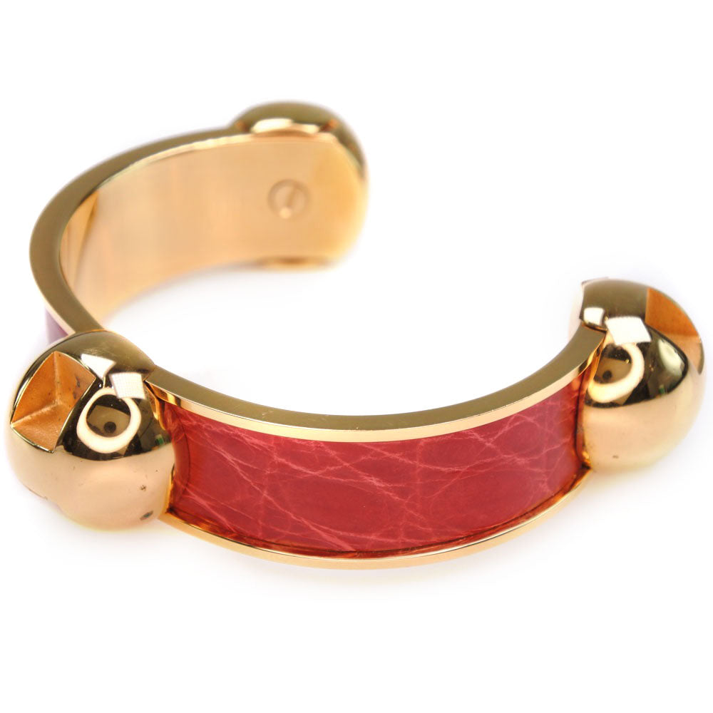 HERMES Bangle Metal leather gold