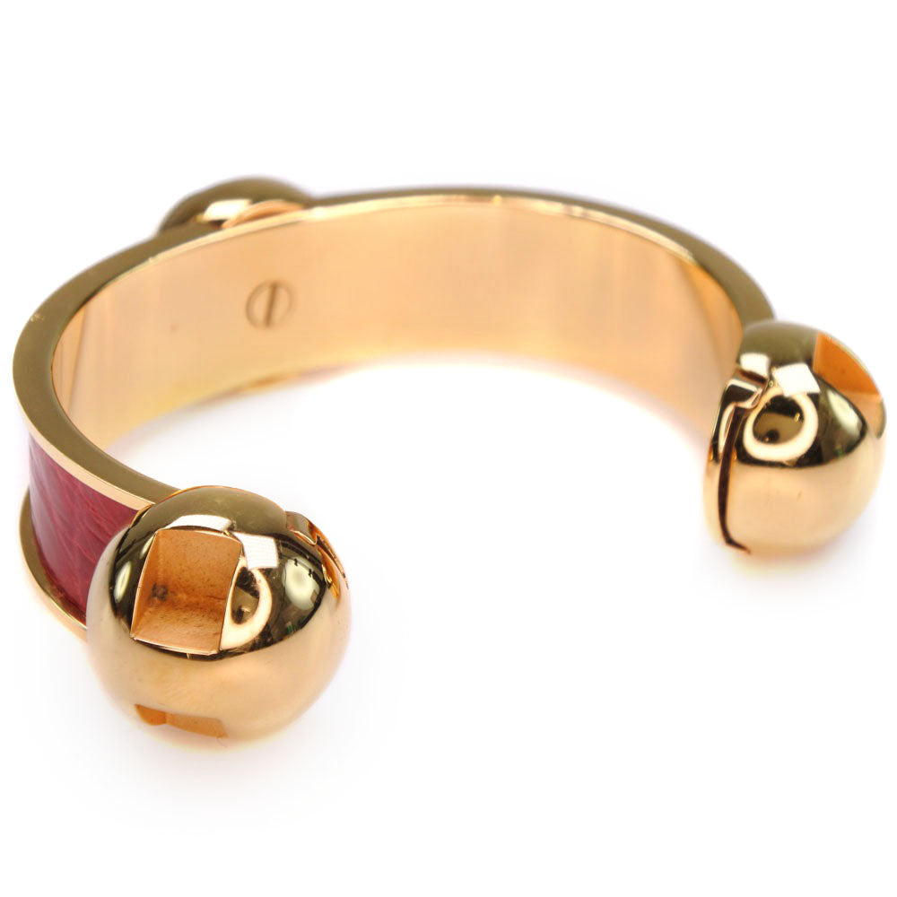 HERMES Bangle Metal leather gold