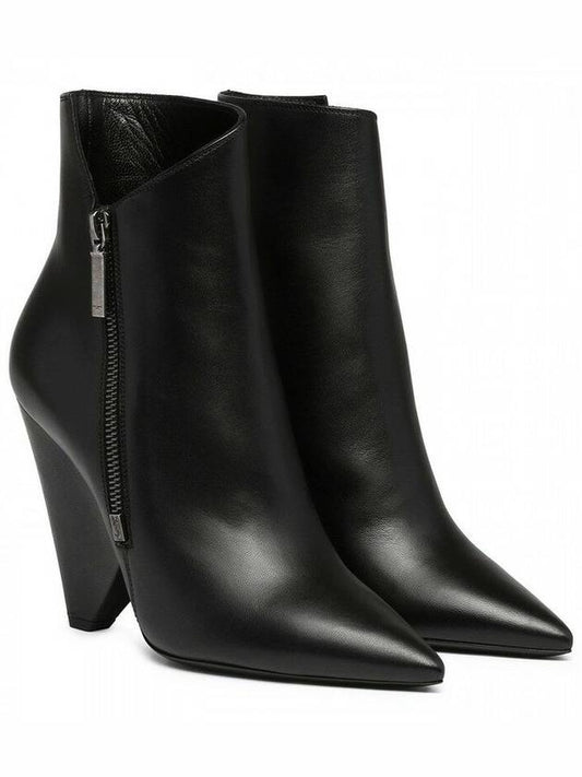 Luxury Saint Laurent Trending 2025 Niki Heel Zipper Detail Chelsea Boots Black