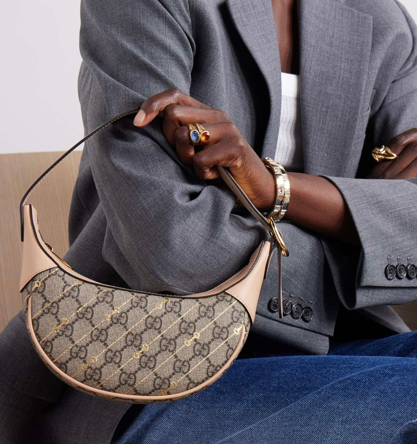 Gucci Beige Mini Ophidia Horsebit Bag