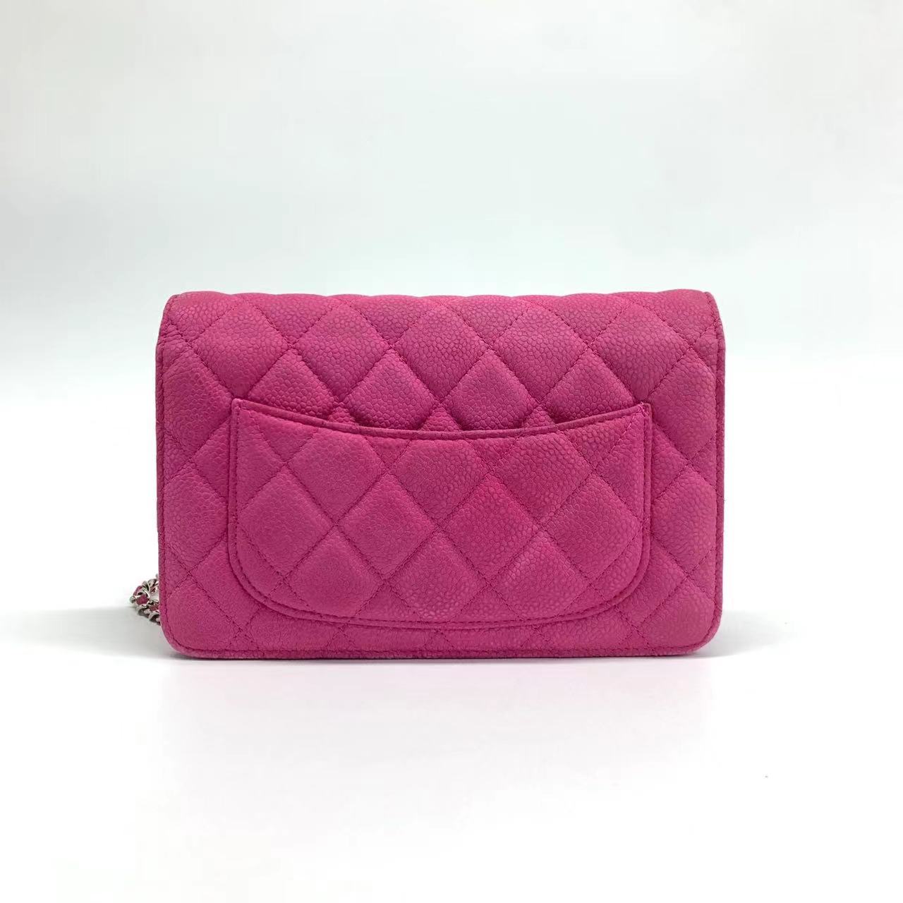 Chanel Wallet on Chain Classic Flap Fuchsia Caviar Leather