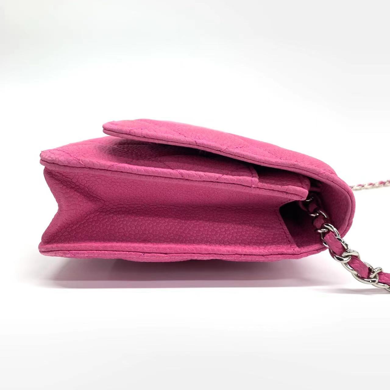 Chanel Wallet on Chain Classic Flap Fuchsia Caviar Leather