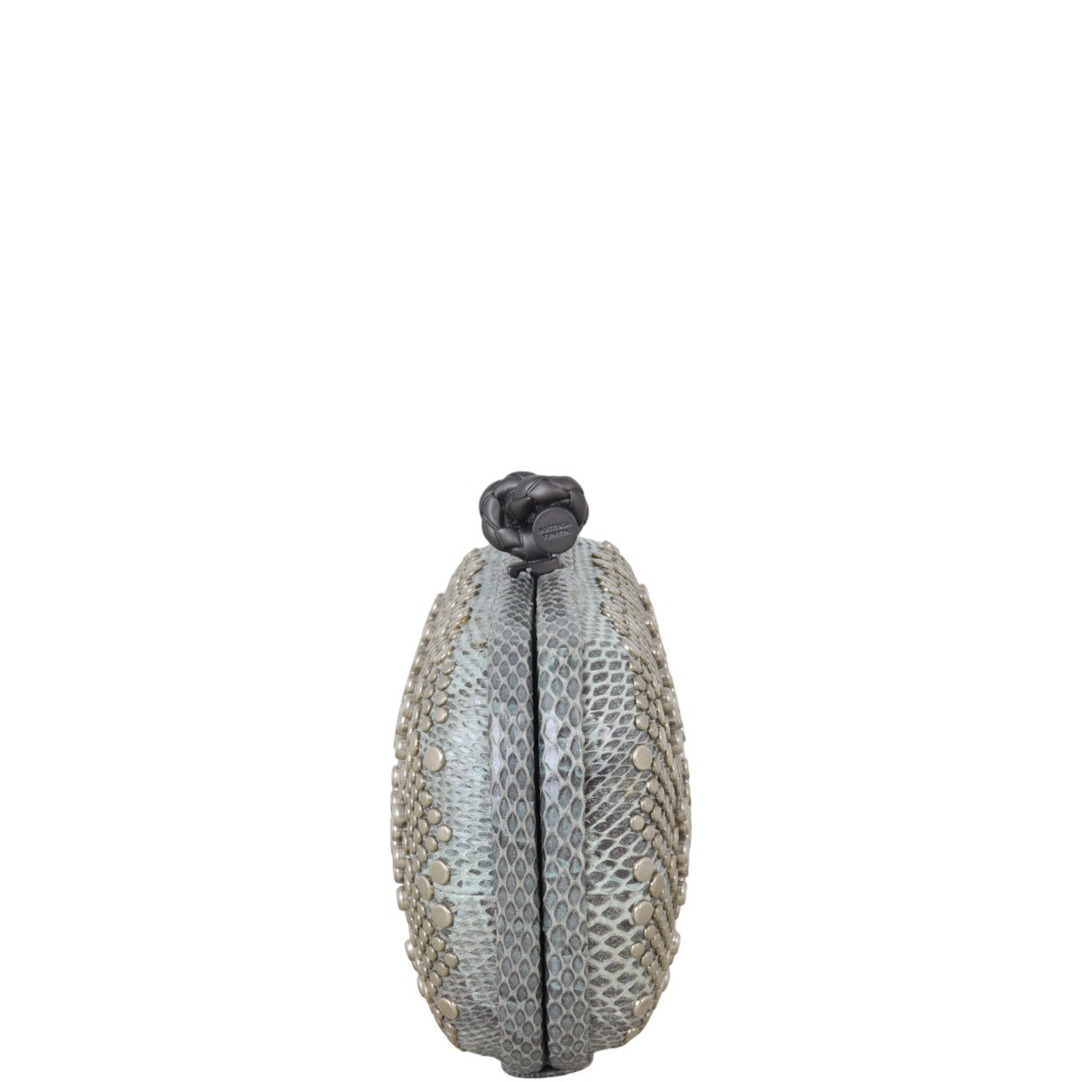 Bottega Veneta Knot Studded Python Trim Clutch