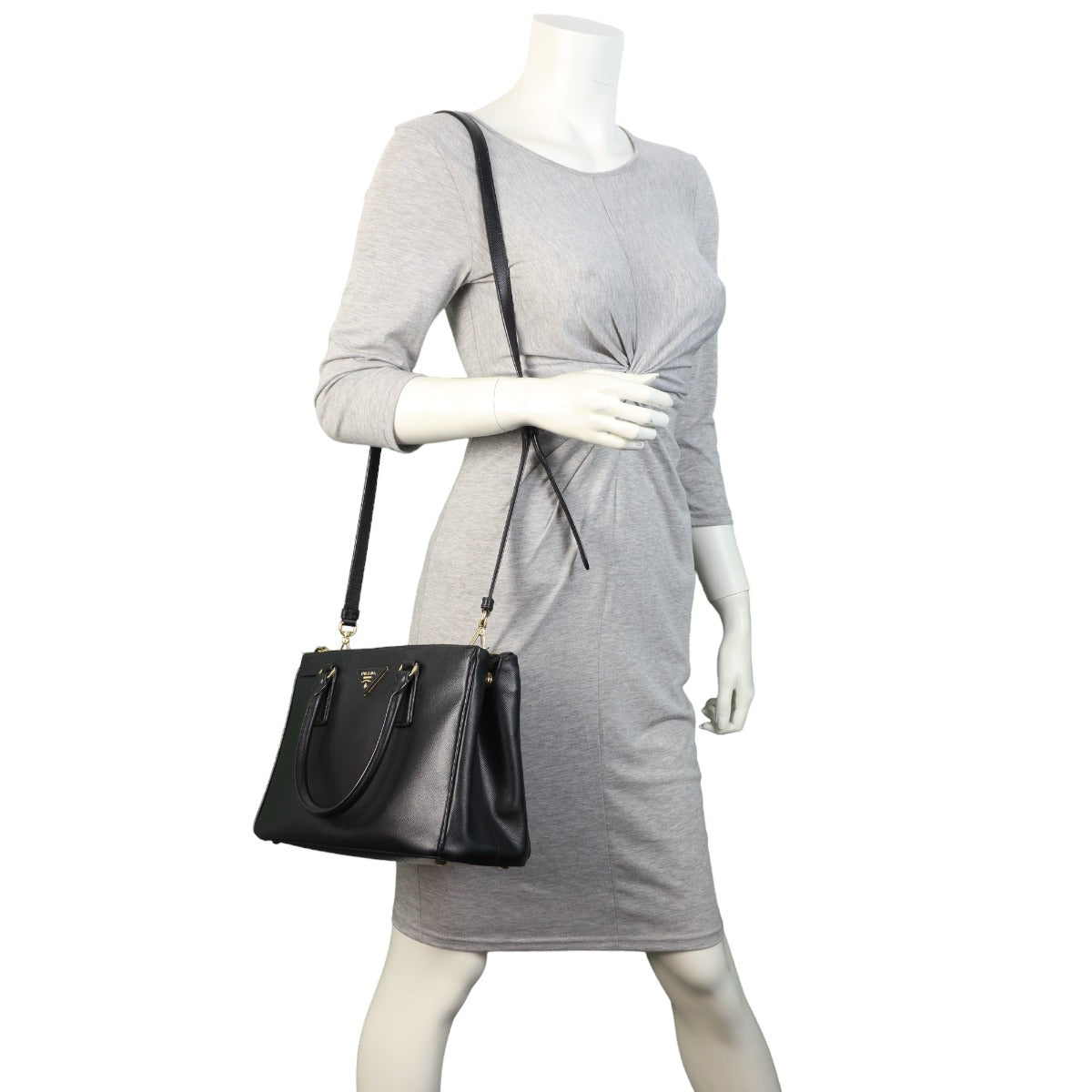 Prada Saffiano Lux Galleria Double Zip Tote Small