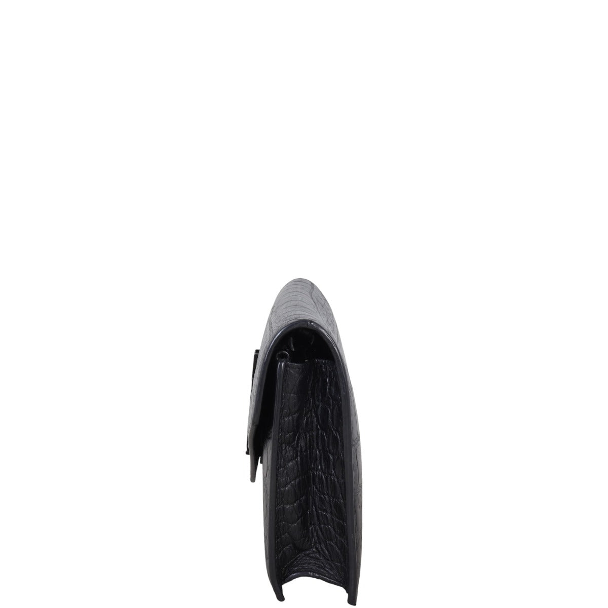 Saint Laurent Monogram Envelope Chain Wallet Croc-embossed