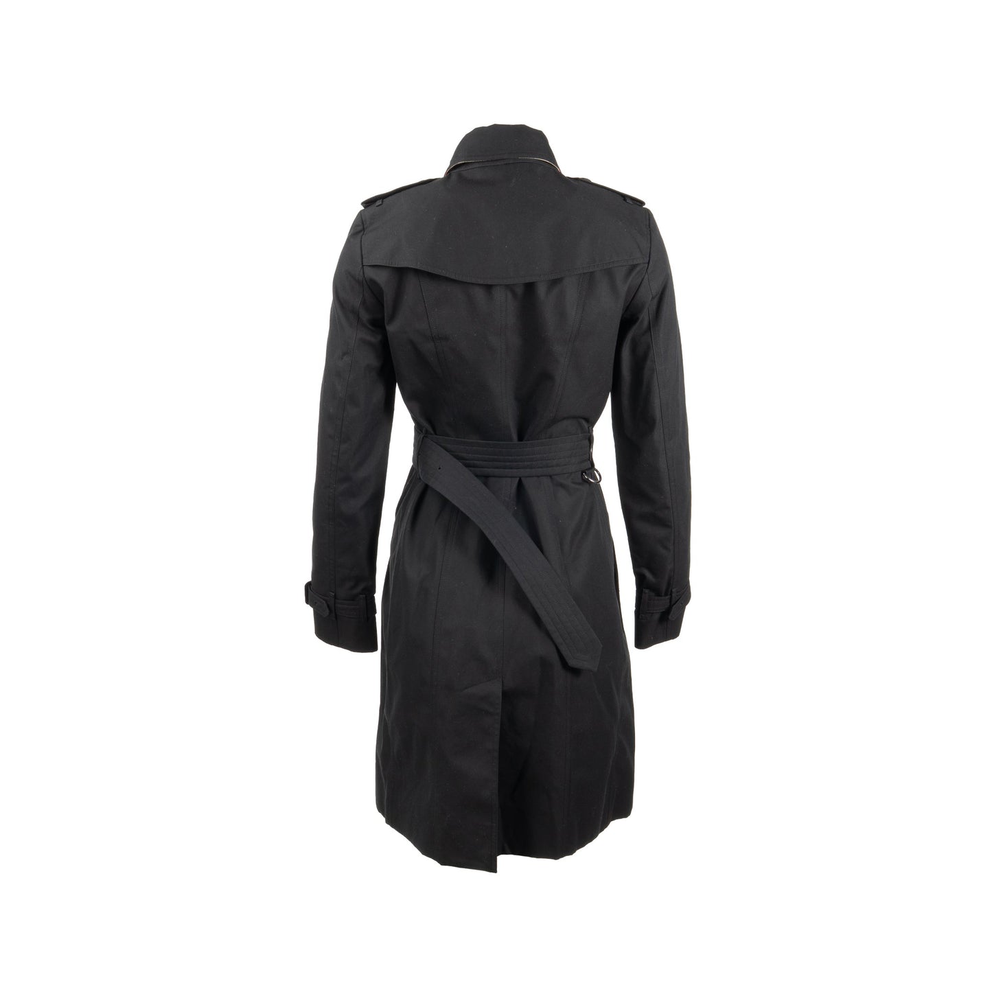 Burberry Size UK6 Sandringham Long Trench Coat Cotton Black