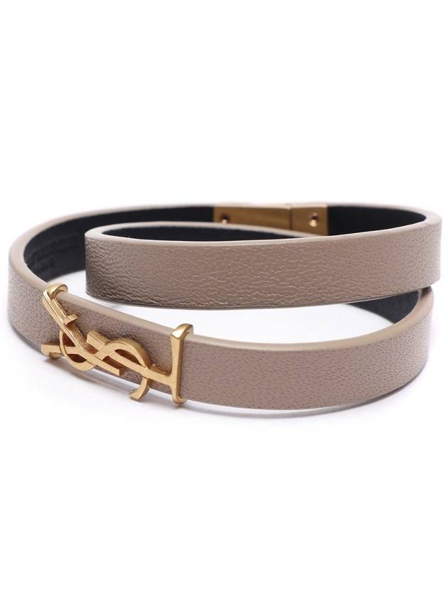 Luxury Saint Laurent Trending 2025 Monogram Logo Bracelet Beige
