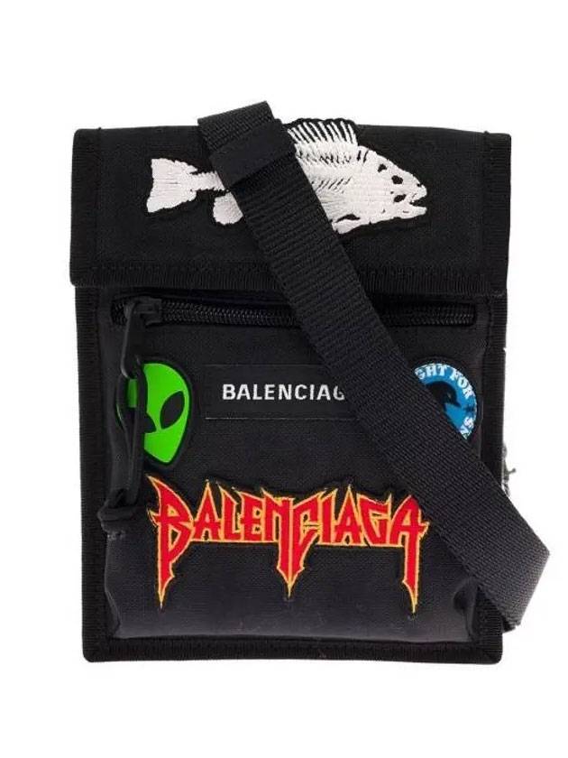 Luxury Balenciaga Trending 2025 Explorer Pouch Strap Cross Bag Black