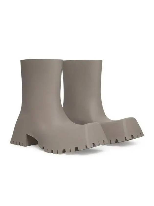 Luxury Balenciaga Trending 2025 Square Toe Rubber Rain Boots Beige