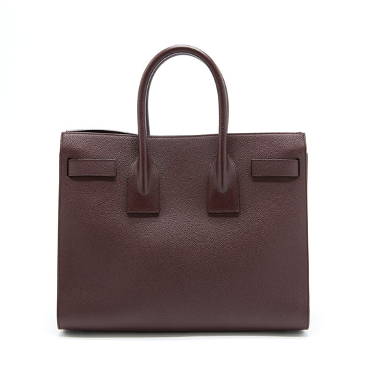 Saint Laurent/ Sac De Jour Calfskin Burgundy Black Hardware