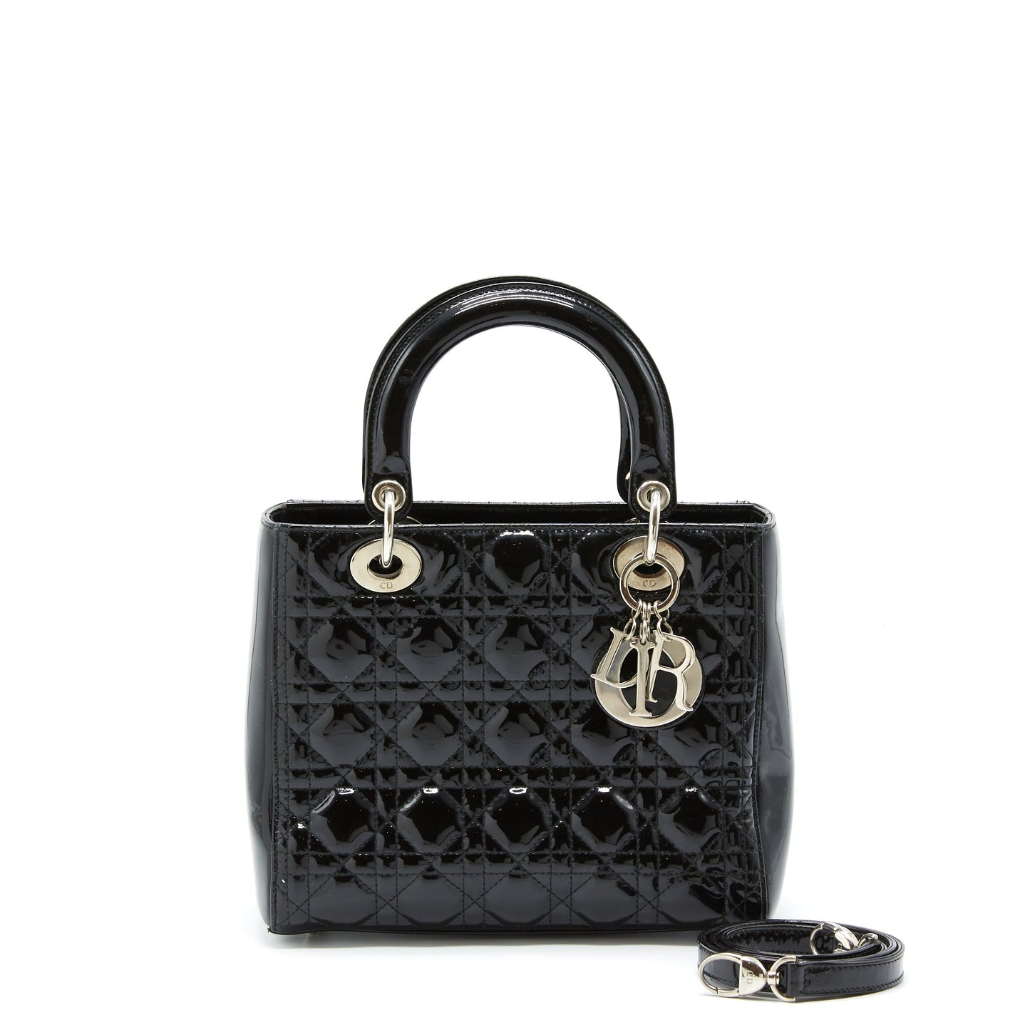 Dior Medium Lady Dior Patent Black