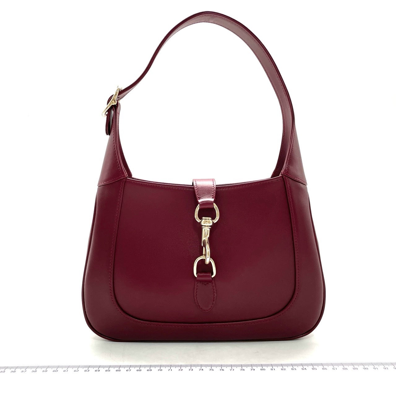 Gucci Jackie 1961 Small Ancora Red Burgundy Leather Shoulder Bag Clasp S24 No Strap