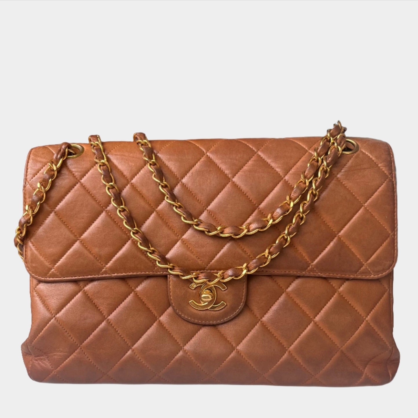 Chanel Double Sided Classic Flap Caramel Leather Handbag