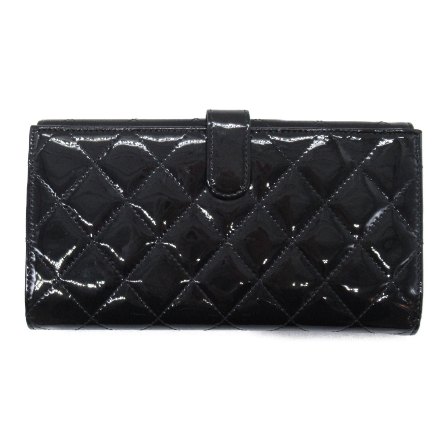 Chanel Black Brilliant Double Sided Long Wallet Patent Leather