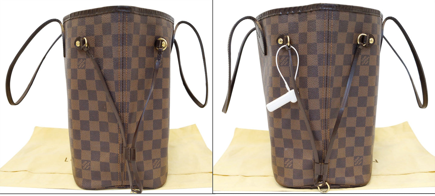 LOUIS VUITTON Neverfull MM Damier Ebene  Tote Shoulder Bag