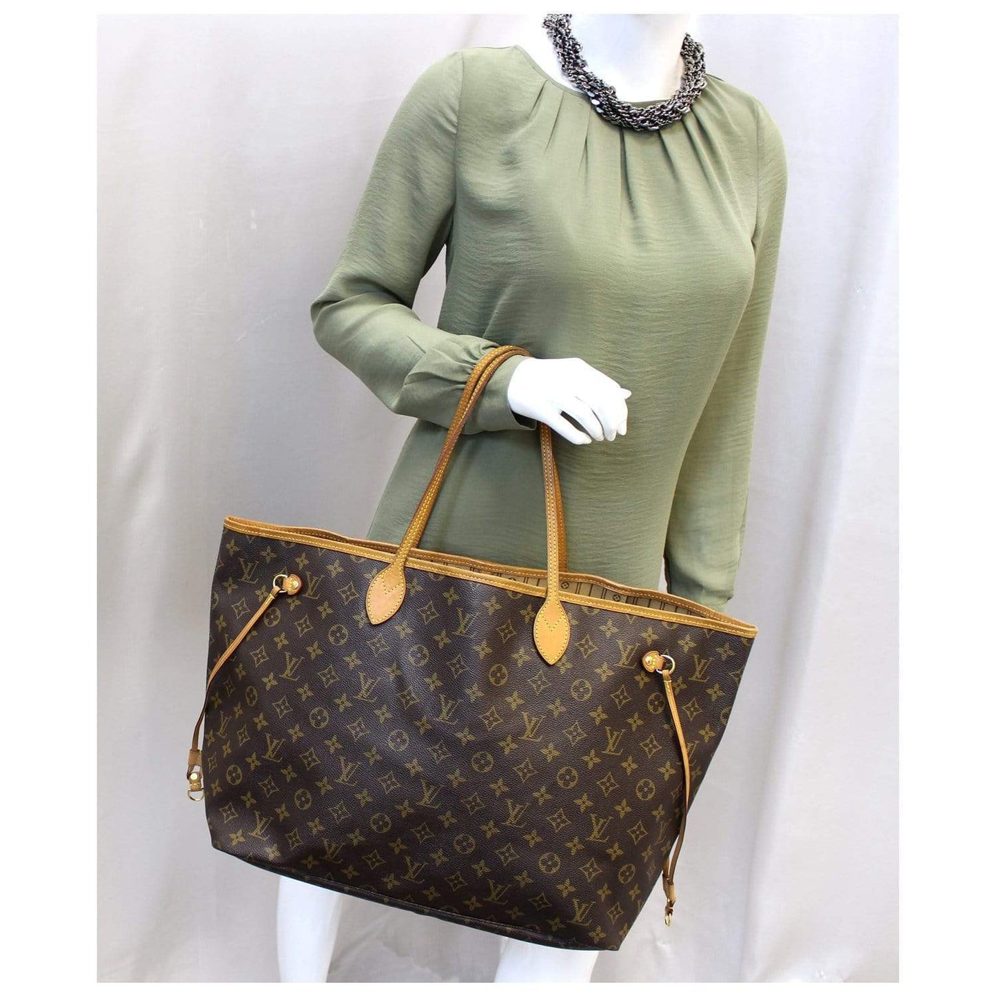 LOUIS VUITTON Neverfull GM Monogram Canvas Tote Shoulder Bag Brown