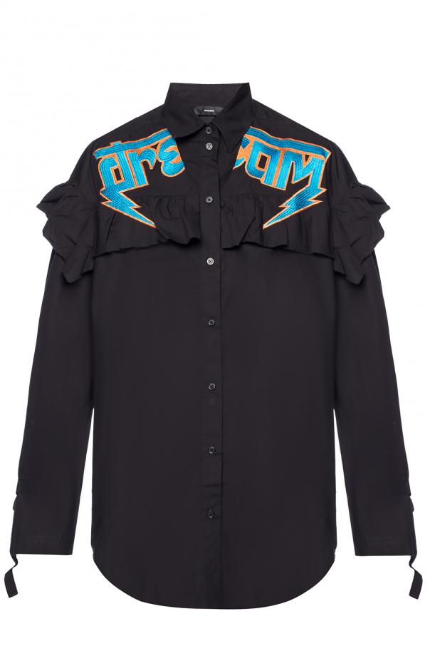DIESEL RUFFLE DETAIL SHIRT SIZE M