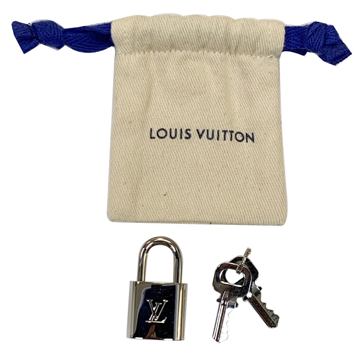 LOUIS VUITTON Padlock and 2 Keys Silver Bag Charm Number 453