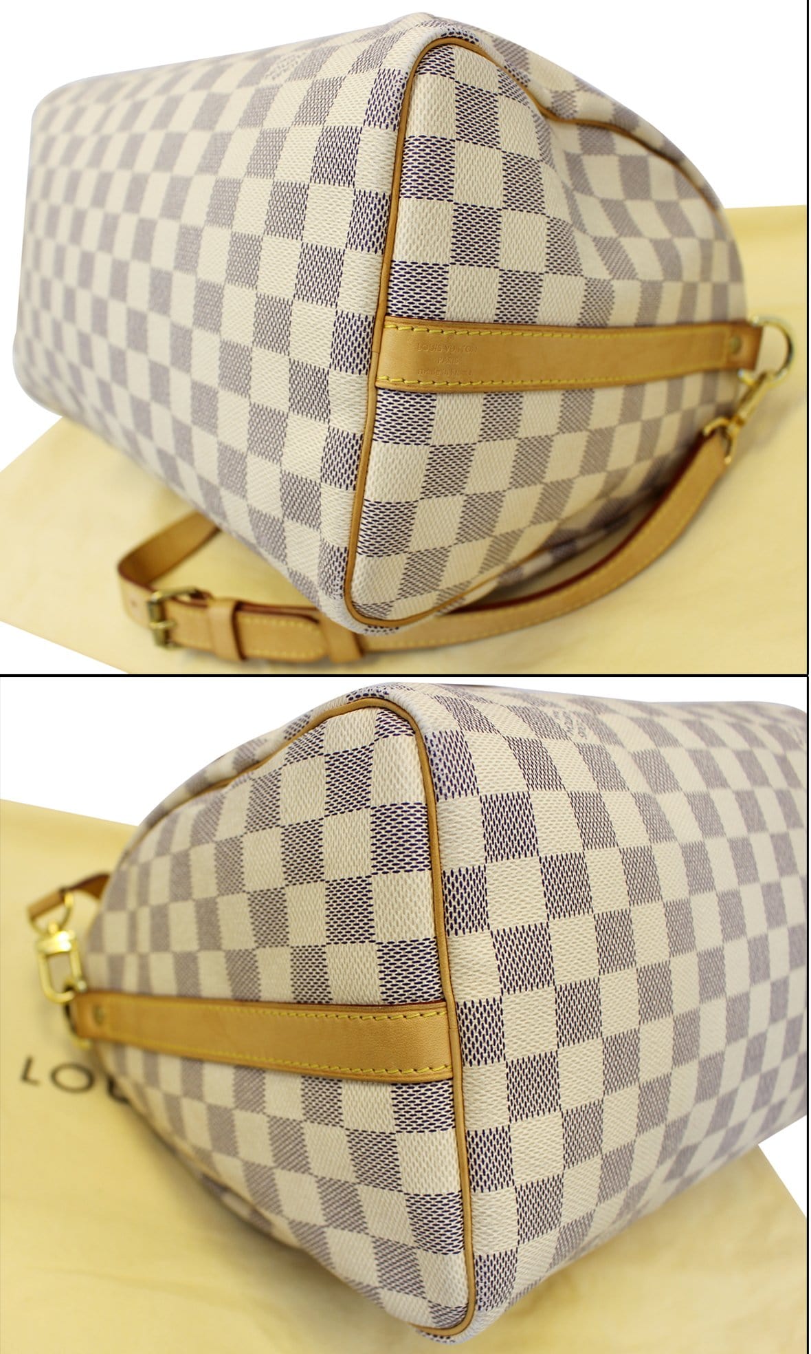 LOUIS VUITTON Speedy 30 Damier Azur  Bandouliere Satchel Bag