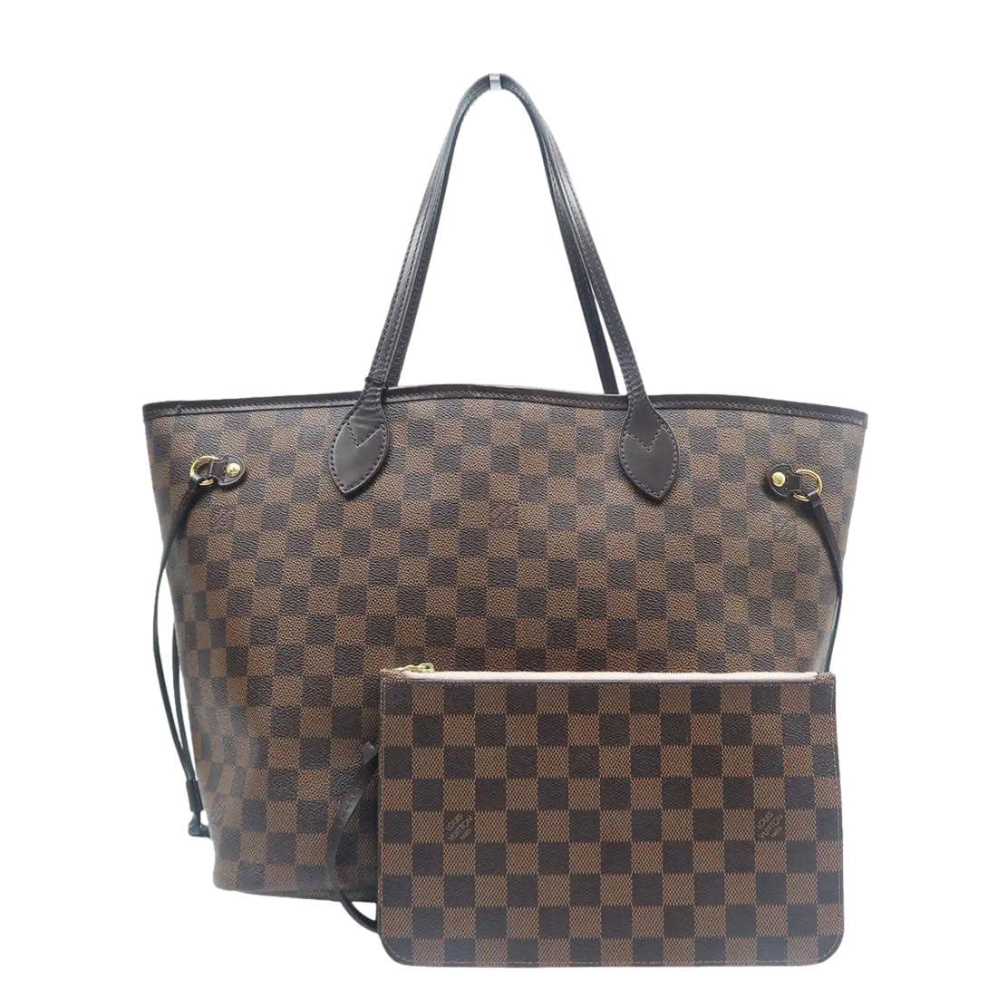 LOUIS VUITTON  Neverfull MM Damier Ebene Shoulder Bag Rose ballerine