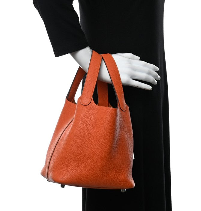 HERMÈS CLEMENCE PICOTIN LOCK 22 PM FEU BAG