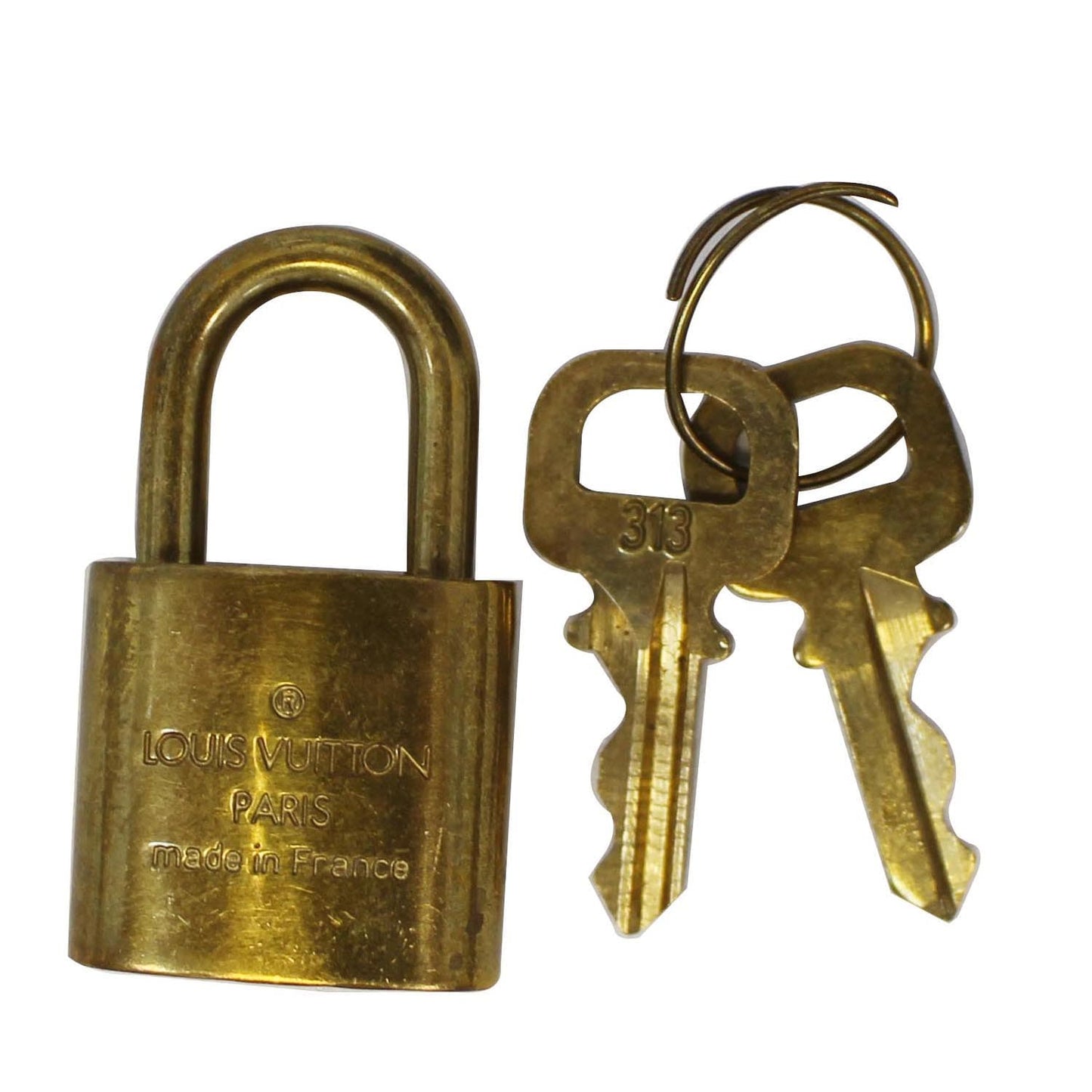LOUIS VUITTON Padlock and 1 Key Gold Bag Charm Number 313