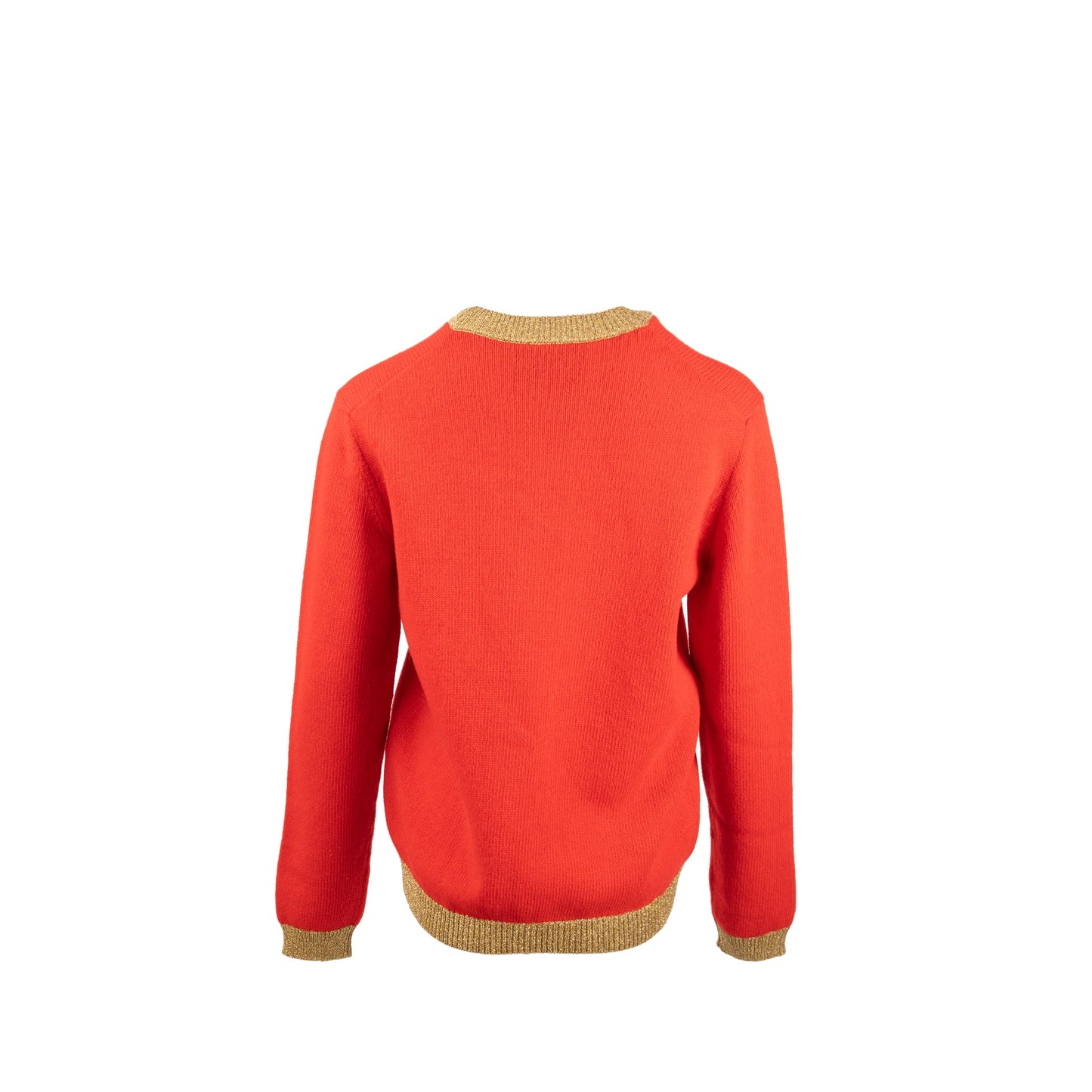 Gucci Size M Rabbit Embroidered Sweater Wool Red/Multicolour