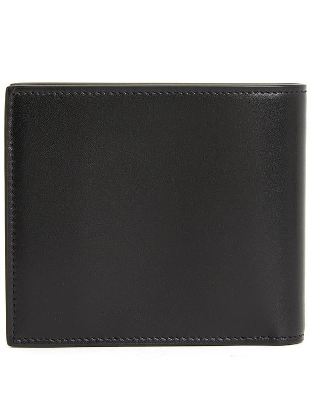 Luxury Saint Laurent Trending 2025 Logo Smooth Leather Half Wallet Black