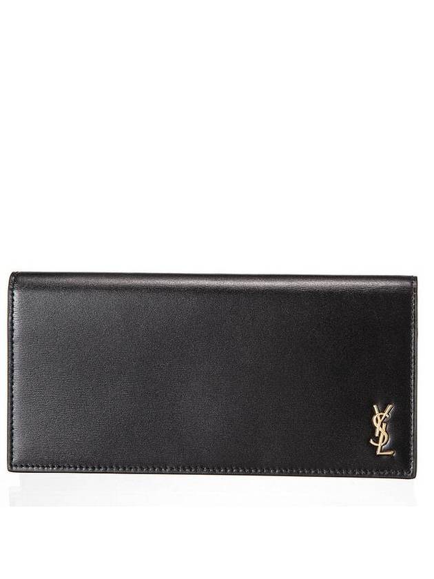 Luxury Saint Laurent Trending 2025 Tiny Monogram Leather Long Wallet Black