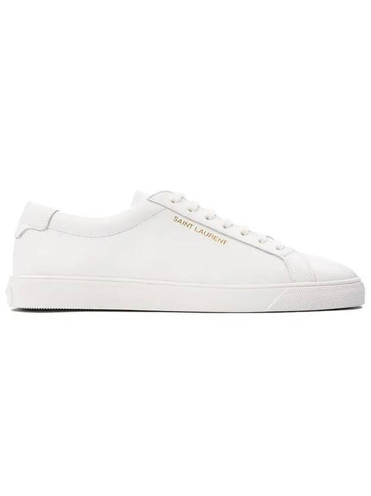 Luxury Saint Laurent Trending 2025 Men's Andy Leather Low Top Sneakers White