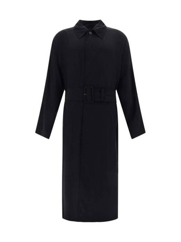 Luxury Balenciaga Trending 2025 Belted Maxi Trench Coat Black