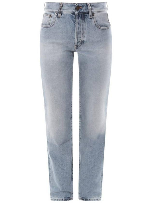 Luxury Saint Laurent Trending 2025 Women's Cassandre Jeans Hawaiian Blue