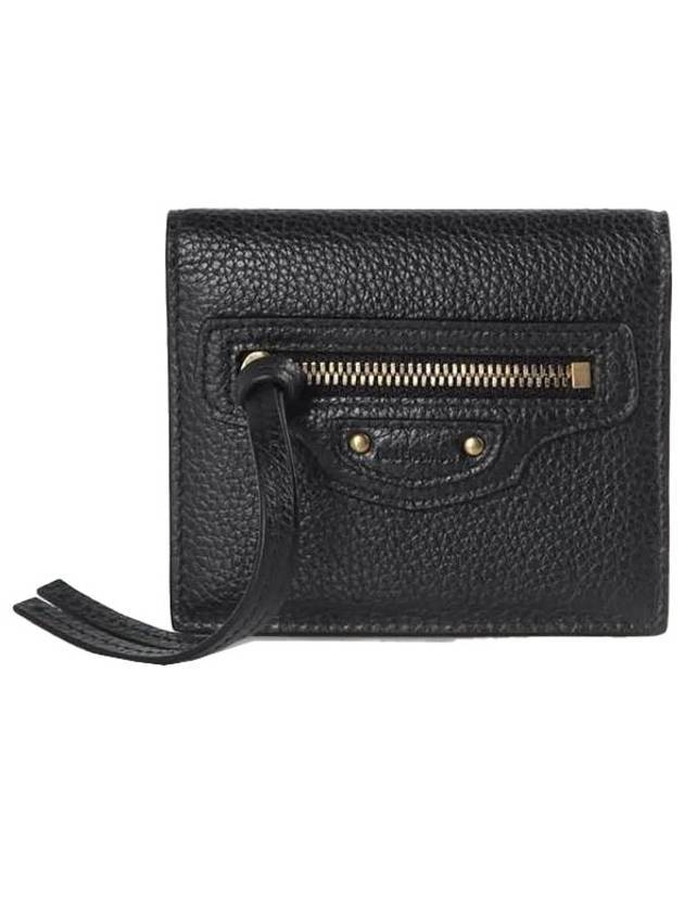 Luxury Balenciaga Trending 2025 Neo Classic Half Wallet Black