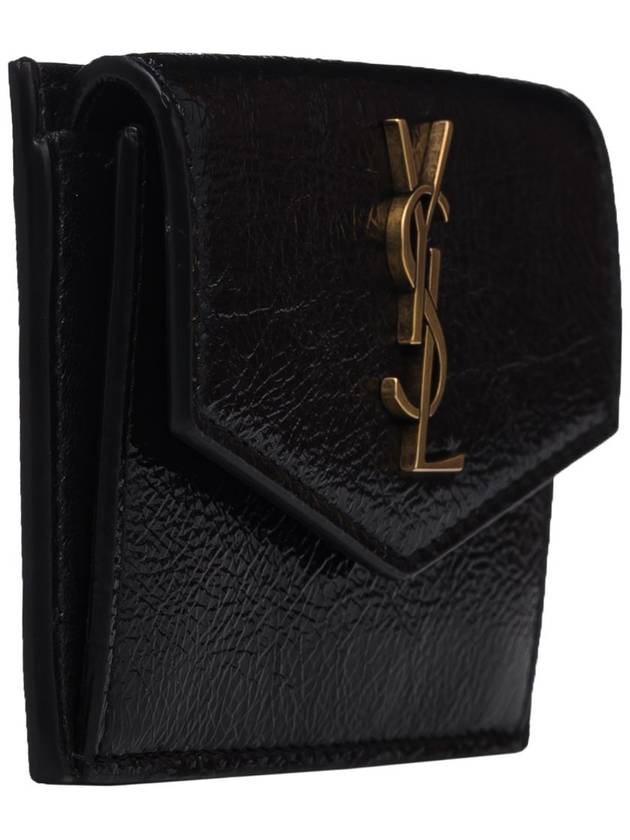 Luxury Saint Laurent Trending 2025 Logo Monogram Calfskin Card Wallet Black