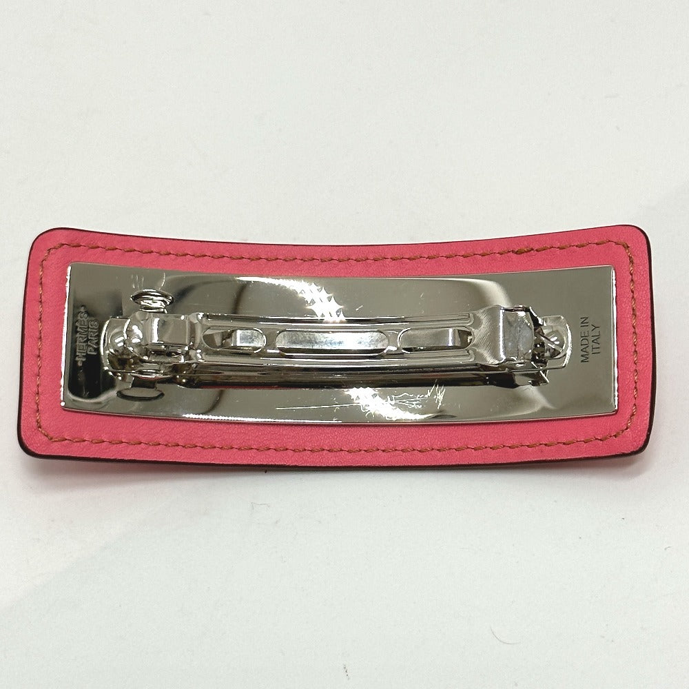 HERMES Valletta leather pink Braid Glen Women
