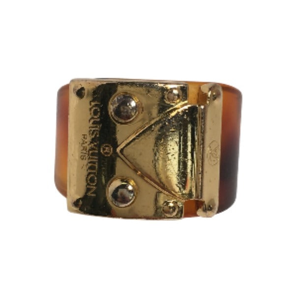 LOUIS VUITTON Ring M65203 Not specified Brown ring M size bar rock milling unisex(Unisex)