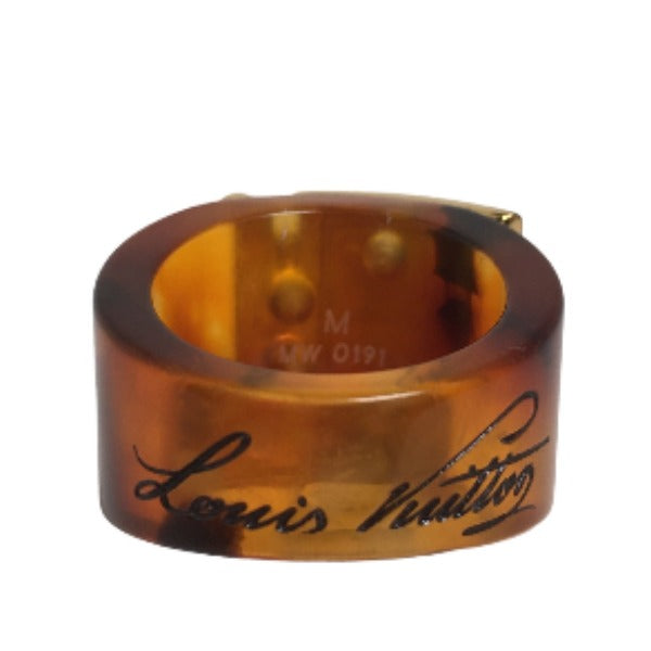 LOUIS VUITTON Ring M65203 Not specified Brown ring M size bar rock milling unisex(Unisex)