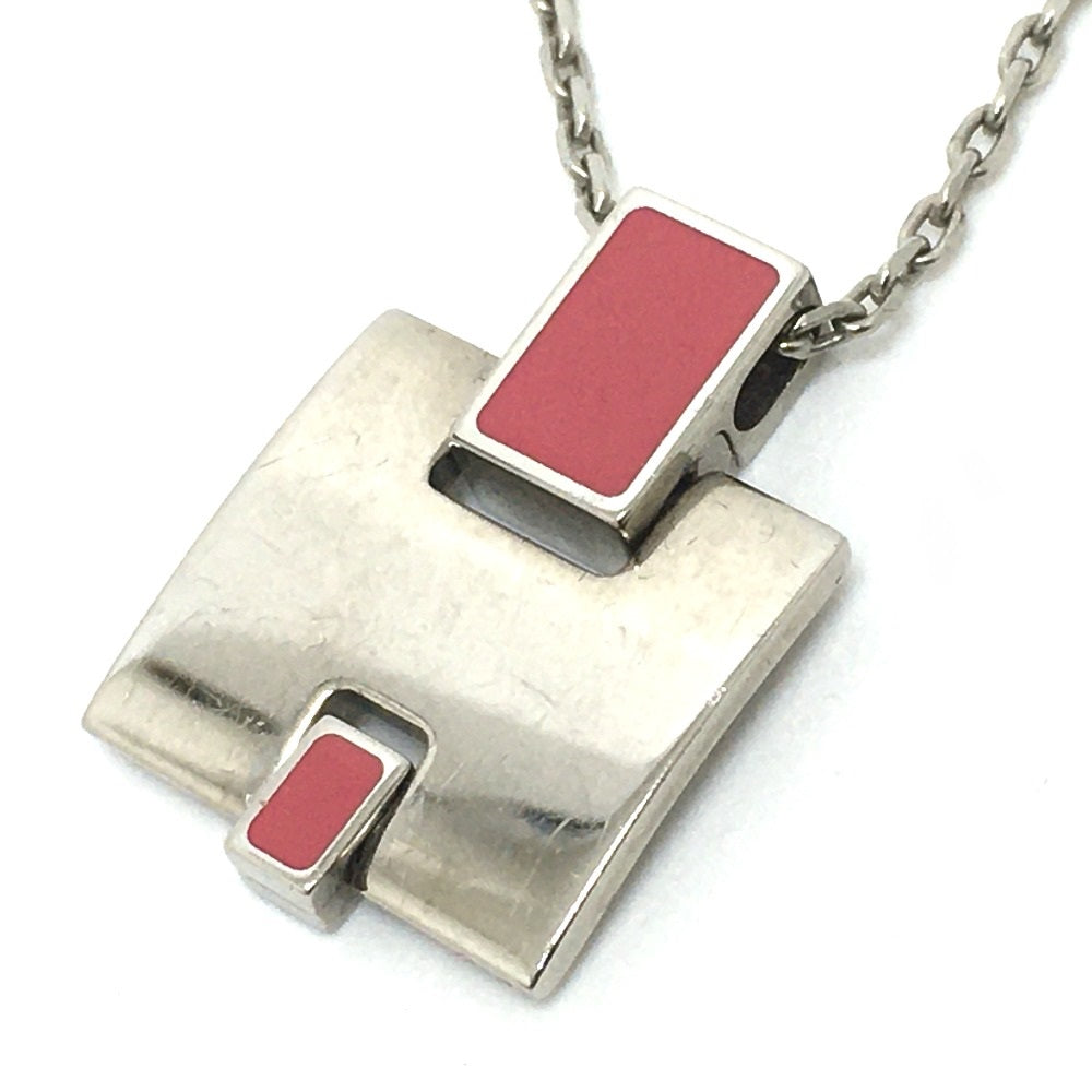 HERMES Necklace metal Pink x Silver H motif Eileen unisex(Unisex)