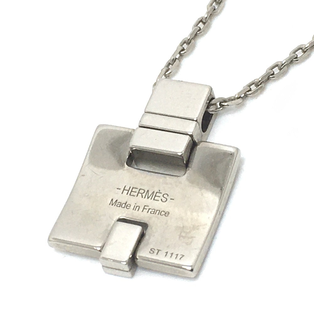 HERMES Necklace metal Pink x Silver H motif Eileen unisex(Unisex)