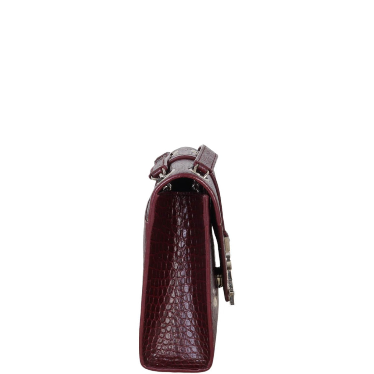 Saint Laurent Envelope Chain Bag Medium Croc-Embossed