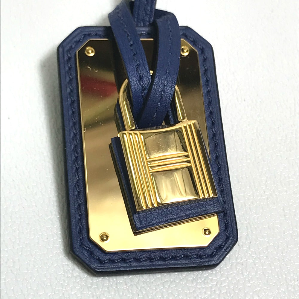 HERMES Necklace Vaux Swift blue Oakley PendantGM unisex(Unisex)