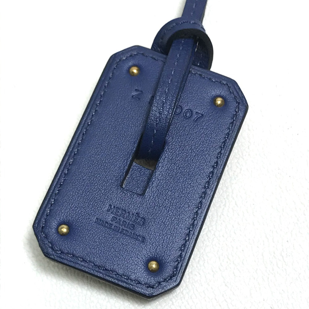 HERMES Necklace Vaux Swift blue Oakley PendantGM unisex(Unisex)
