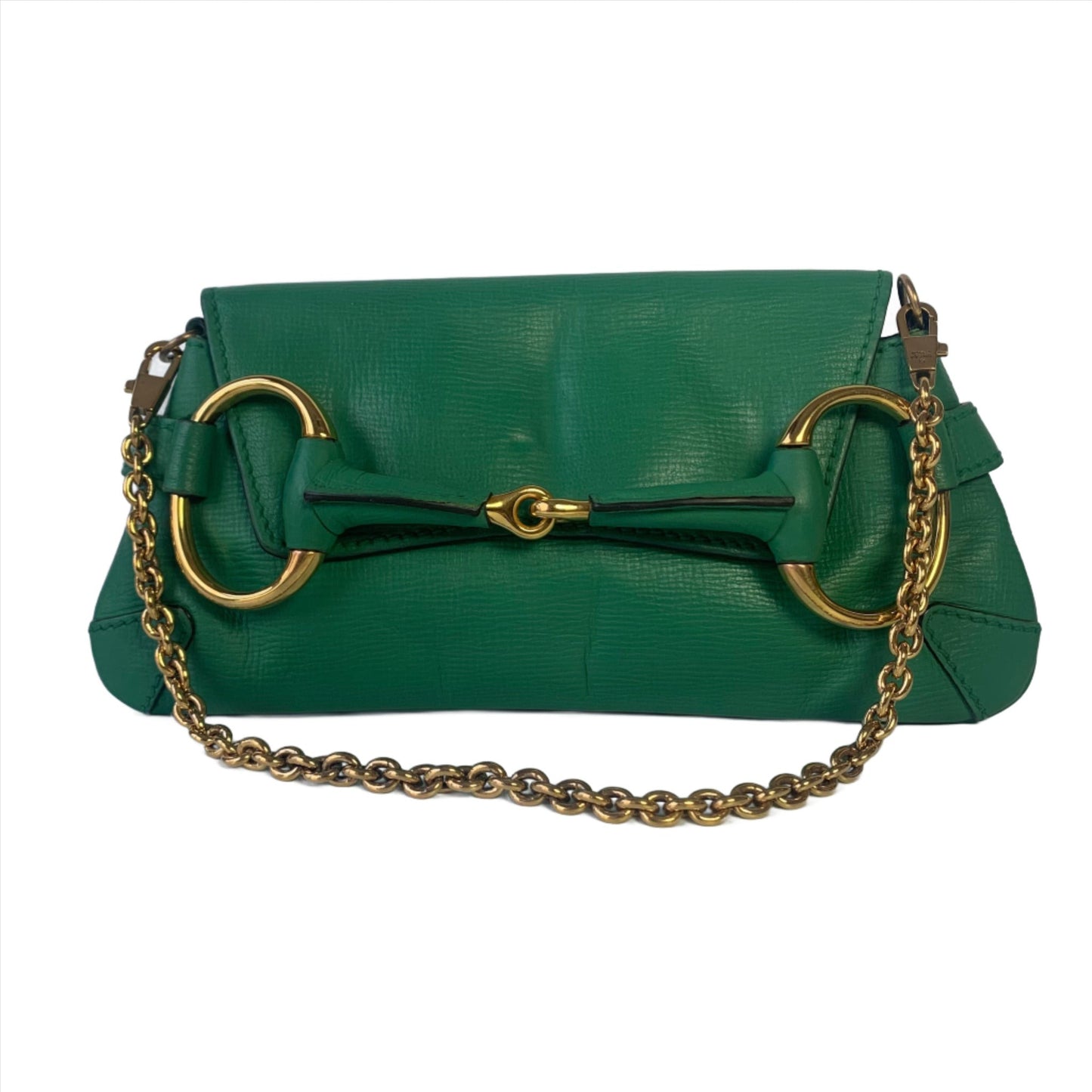 Gucci Horsebit 1955 Chain Shoulder bag Small Green Leather
